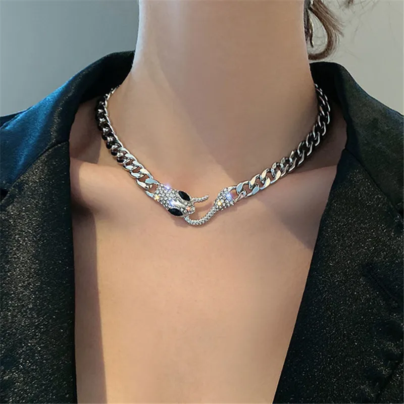 JWER Hip Hop Rock Thick Chain Snake Necklace For Women