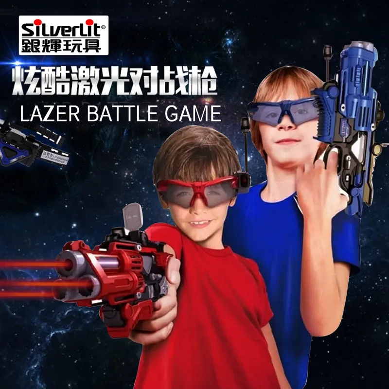 

Silverlit Laser Tracking Battle Spear Model Sound And Light Toy Gun Suit Children Boy Electric Toys