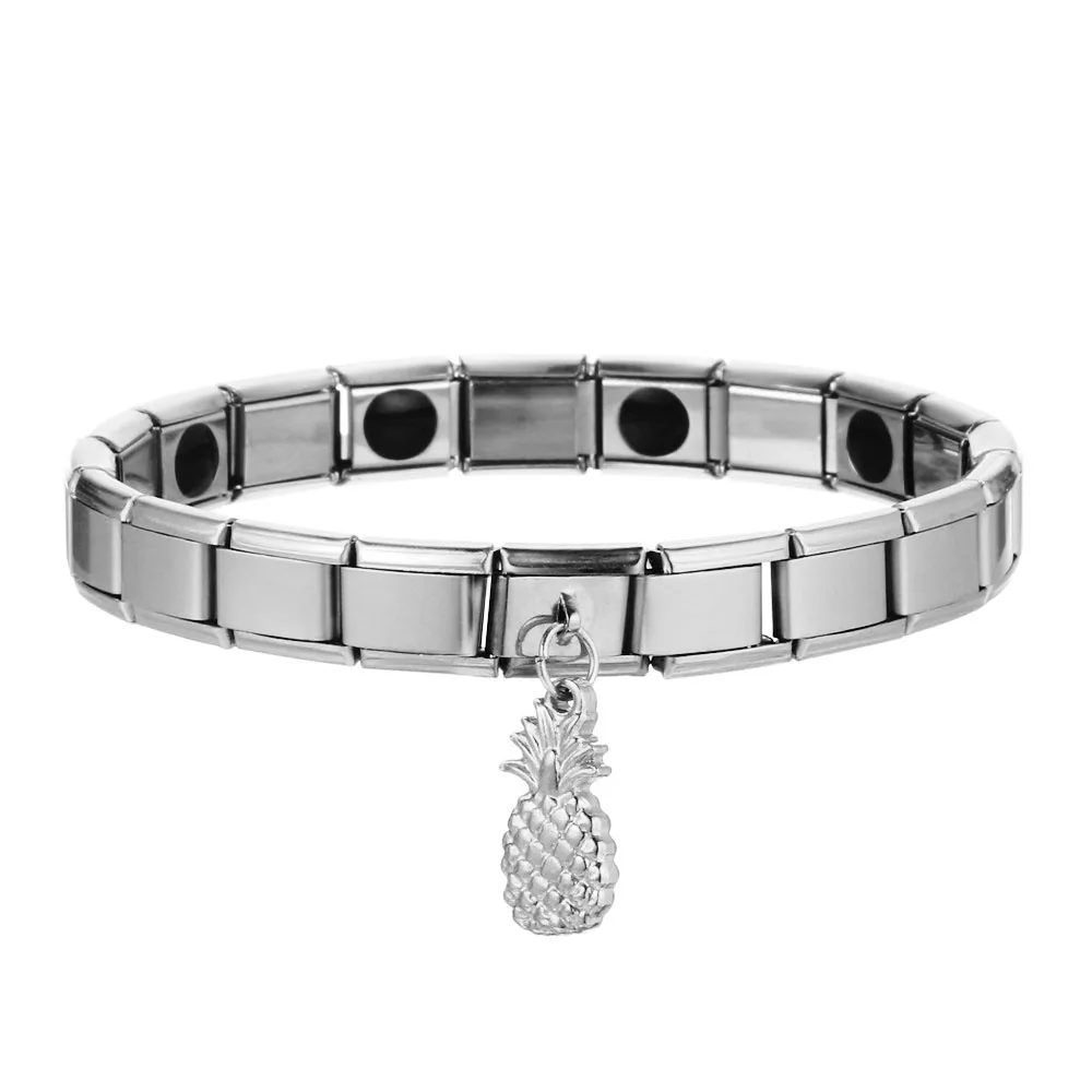 SG709-113-silver Новая мода нержавеющая сталь германий магнитный браслет для женщин мужчин замок сердце крест Chrams здоровья стрейч энергии браслет - Окраска металла: SG709-113-silver