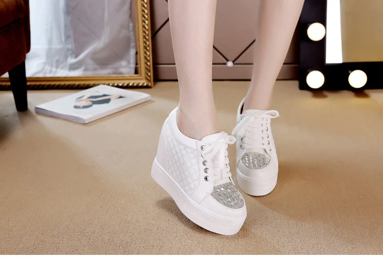 2022 Fashion Sneakers Women Platform Shoes Rhinestone Height Increasing Shoes Brand Sneakers Sweet Students Shoes YX2501