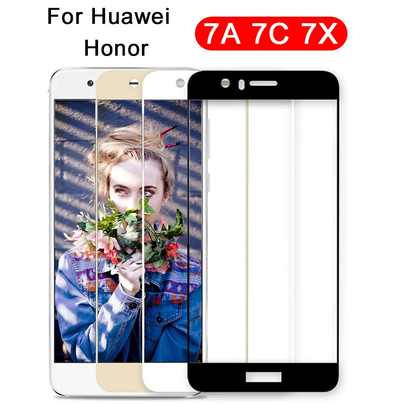 2.5D полное покрытие Закаленное стекло пленка для Huawei Honor 7A 7C 7X Pro DUA-L22 AUM-L29 Защитная