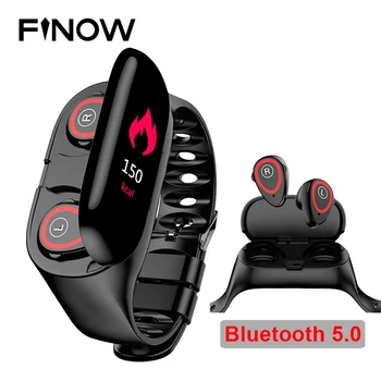 

Finow M1 TWS Smart Watch Men relogio Fashion 2 in 1 Bluetooth Headphone Heart Rate Smart Watches Sport Tracker For Men Women