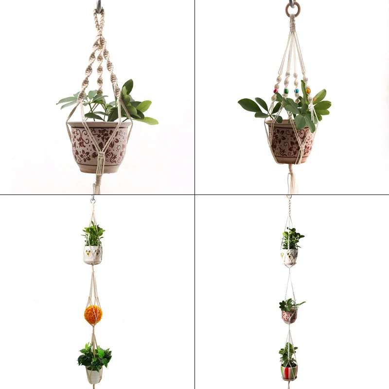 

Manufacturers Flowerpot String Bag Hand-woven Crafts Wall Hangers Hang Rope Hand-woven String Bag Plant Hanging String Bag