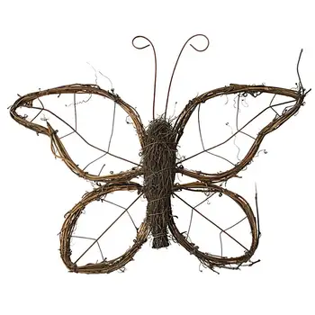 

Natural Rattan Garland Hanging Butterfly Wreath Decoration for Wall Door Showcase