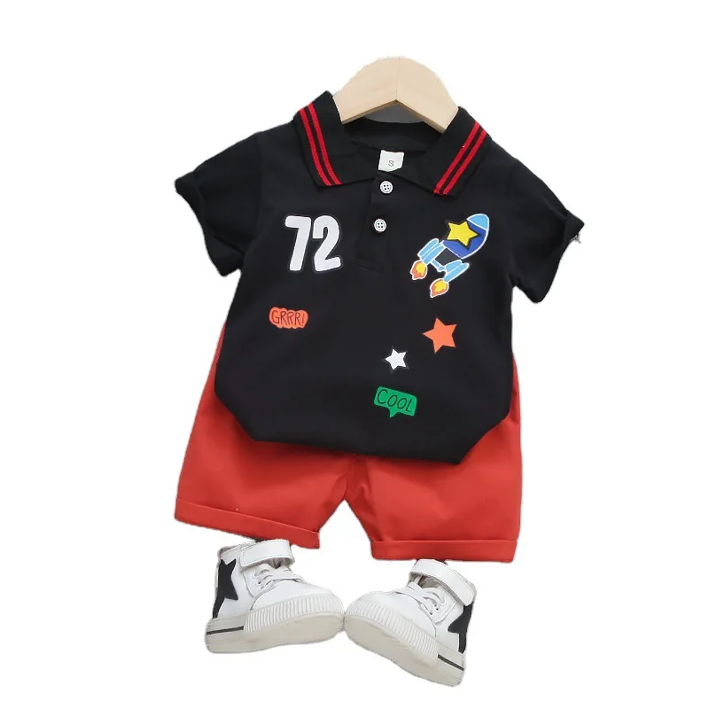 

Summer New Children Clothes Suit Fashion Baby Boys Cartoon T Shirt Shorts 2Pcs/sets Infant Casual Costume Kids Tracksuits