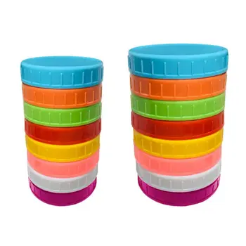 

16PCS Plastic Sealing Lid Glass Jar Storage Canning Lids Round Household Kitchen Food Container Covers