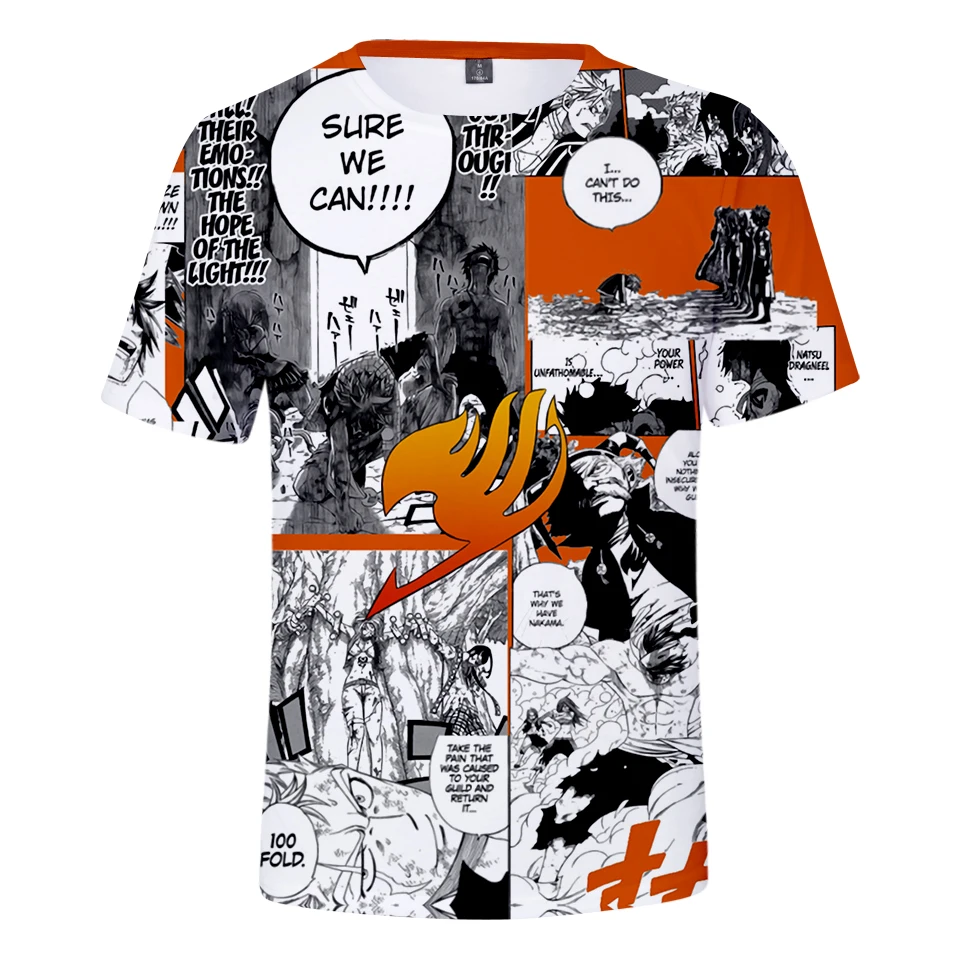 Anime Fairy Tail 3d Printed Unisex Fashion Casual Sweatshirt Round Neck Short Sleeve Streetwear Oversize | Мужская одежда