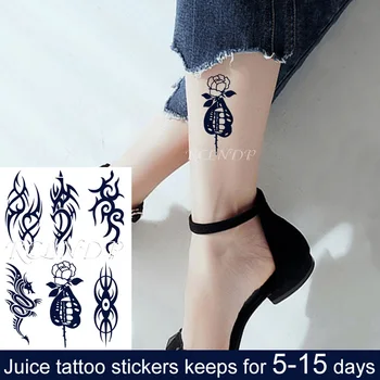 

Waterproof Temporary Juice Tattoo Sticker Flower Dragon Sexy Lips Eye Totem Flash Tatoo Fake Tatto Hand Arm Art for Men Women