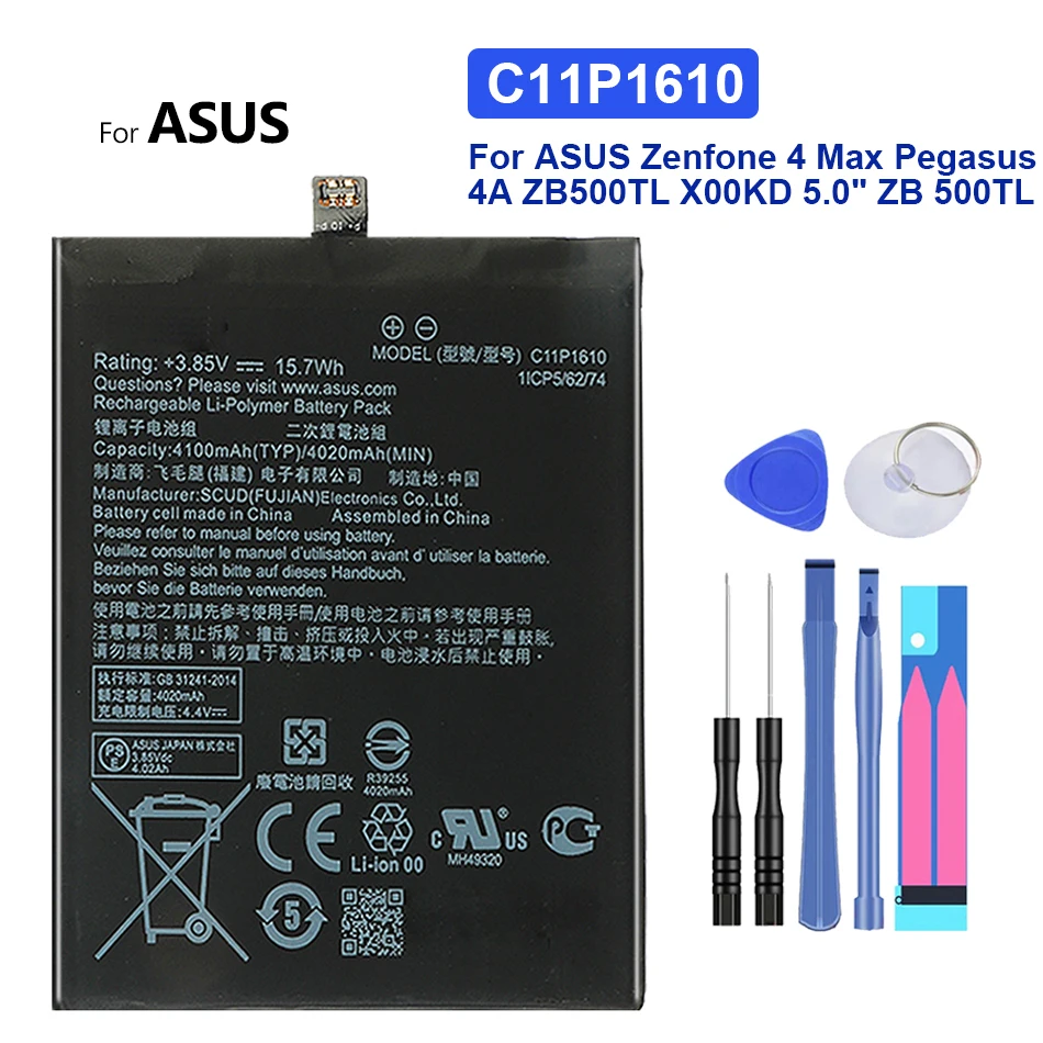 Аккумулятор C11P1610 4100 мАч для ASUS Zenfone 4 Max 4Max Pegasus 4A ZB500TL X00KD 5 0 &quotZenfone4 ZB 500TL Bateria |