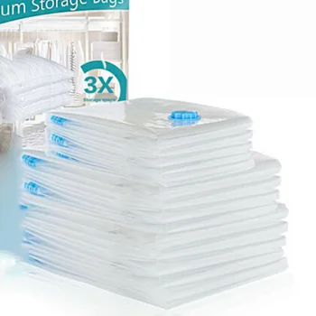 

Clear Compressed Bags Vacuum Seals Cloths Space Saver Travel Transparent Zip Lock Durable Home Storage Organizer