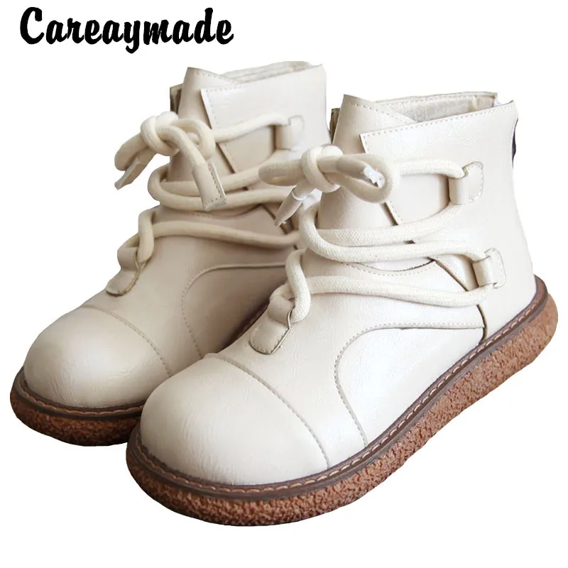 

Casual Boots Careaymade-big Boots up Short Boots College Boots Autumn Winter Women's Boots Retro Muffin Bottom Round Head Lace