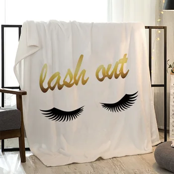 

Anime Eyes Lash Out Blanket Mat Bedspread Soft Fleece Throw Blanket Sofa Soft Winter