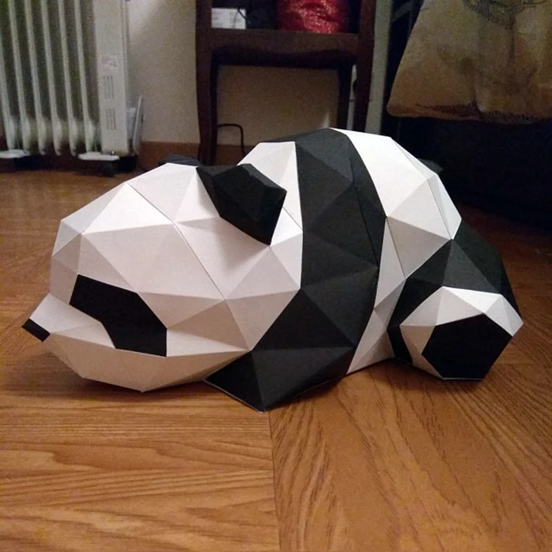 Панда 27 см бумага 3D DIY материал ручной креативный декор для домашнего стола реквизит#2943 ручная работа милые геометрические бумажные фигурки