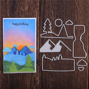 

Eastshape Sunset Mountain Clouds Metal Cutting Dies for DIY Scrapbooking Embossing Paper Cards Die Cuts Photo Album Making Craft
