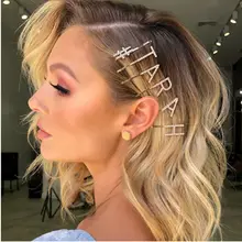 Stonefans один горный хрусталь именной, буква заколки для волос для женщин Кристалл на заказ слово заколки для волос, волосы ювелирные Заколки Подарок