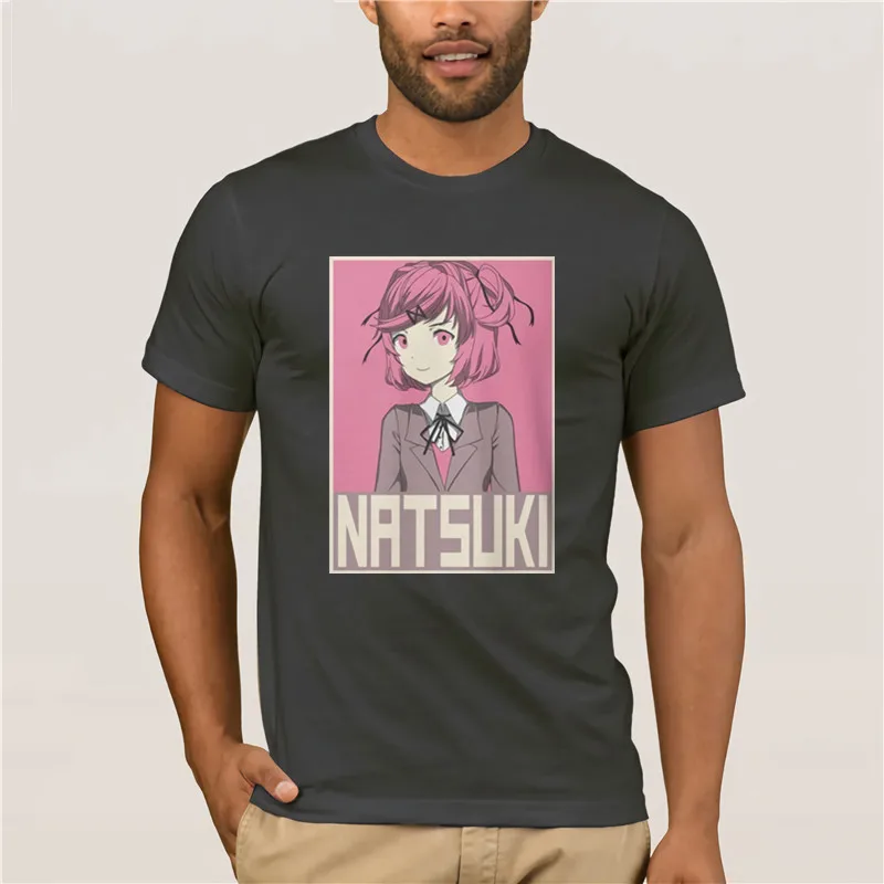 Мужская майка с коротким рукавом Нацуки плакат Doki клуб для мужчин Цвет Черный