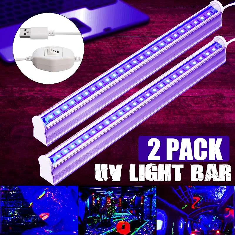 6W 30CM USB Portable UV LED Black Light 395-400NM Fixtures Lamp for Bar Party Club DJ UV Art