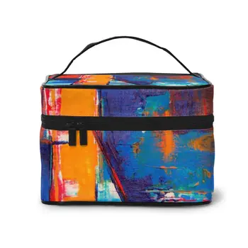 

A makeup bag wash bag receptacle bag Cosmetic Bag Abstract Painting (18)