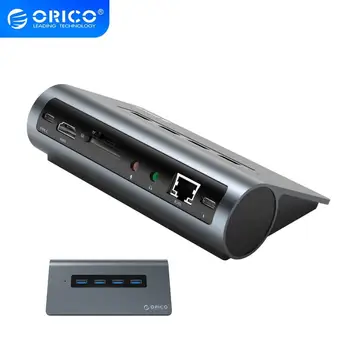 

ORICO Type-C HUB USB C to Multi HDMI USB3.0 PD 60W Charging RJ45 Card Reader Audio OTG Adapter Dock For MacBook Pro Accessories