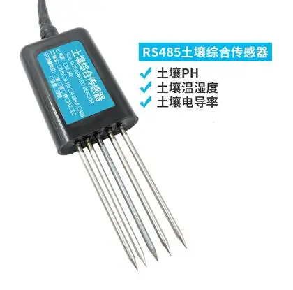 Soil Moisture Sensor Temperature and Humidity Detector Conductivity EC Salt Soil Tester Moisture Content Transmitter 