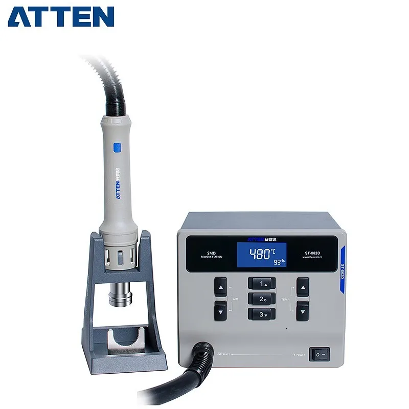 ATTEN St-862D 110V / 220V 1000W Hot Air Gun Digital Display BGA Rework Station Automatic Sleep Repair Desoldering Station 4