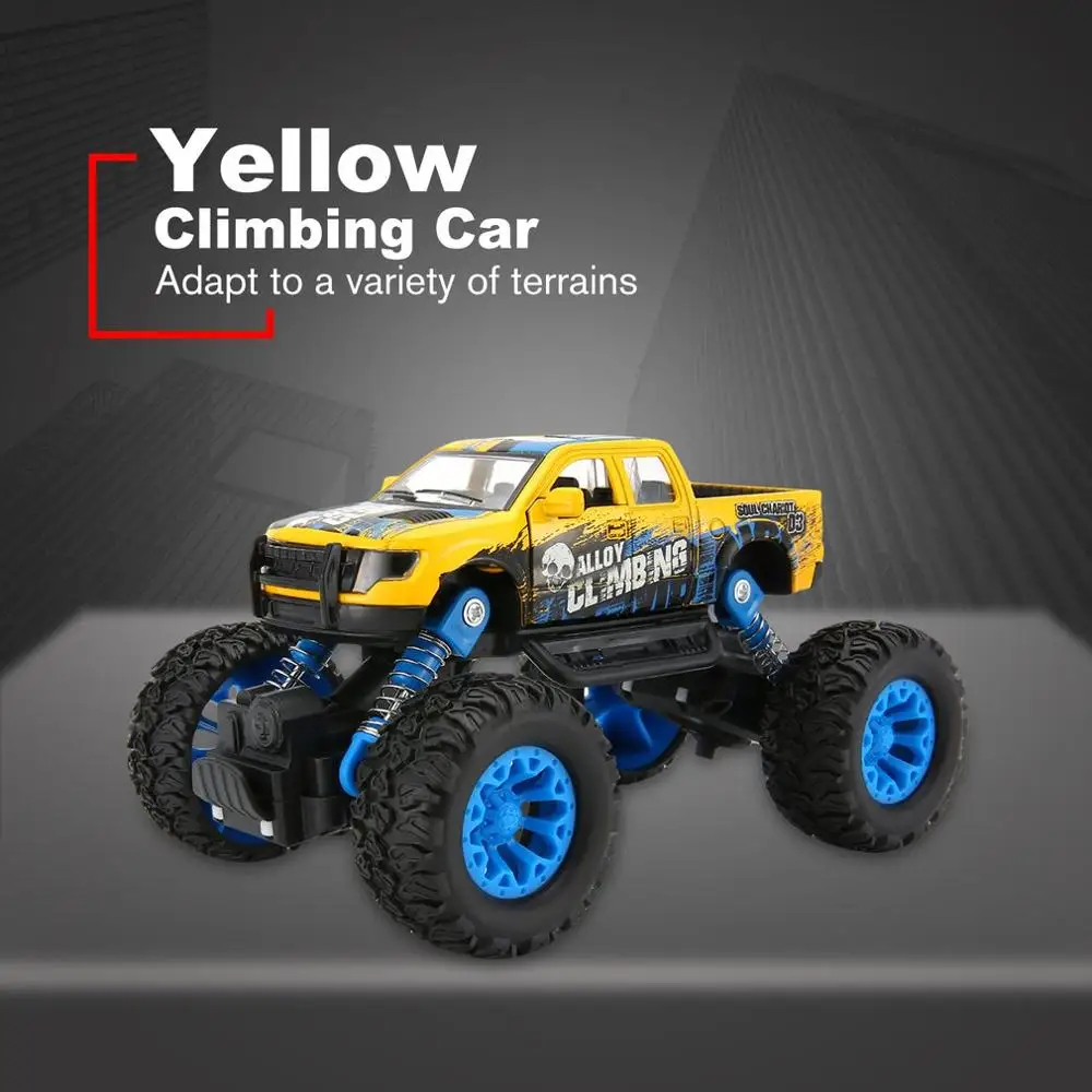 yellow 1:32 Металлический Литой сплав грузовик SUV модель автомобиля внедорожный автомобиль скалолазание грузовик выдвижной назад скользящая машина игрушка образовательный подарок для детей - Цвет: yellow