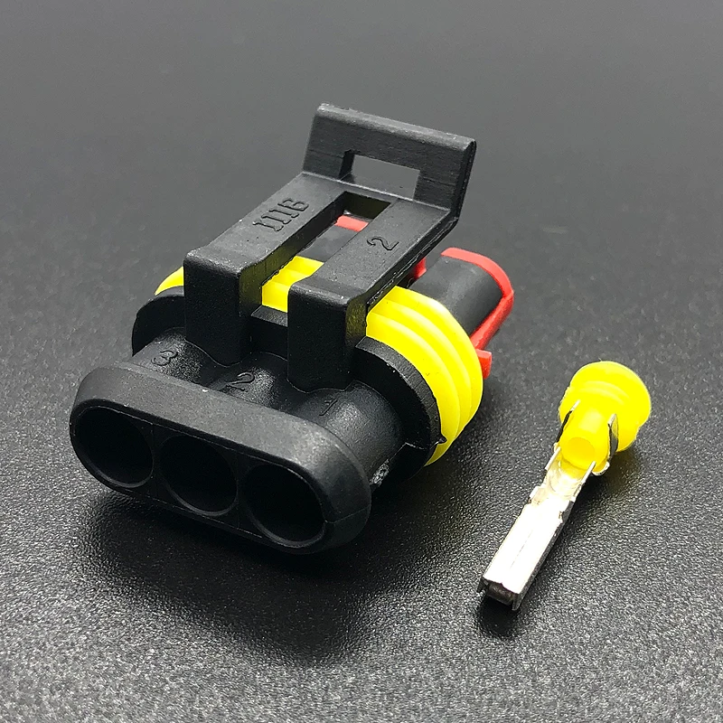 

5 pieces Tyco/Amp 3 Pins Female Electric Automotive Connector sealed Waterproof Auto Plug With Terminals And Seals
