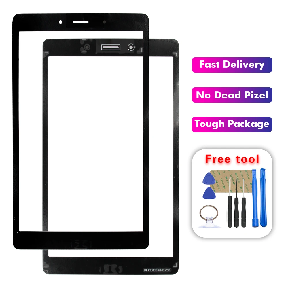 T295 black Передняя стеклянная линза внешняя панель экрана для samsung Galaxy Tab A 8,0 T290 T295 - Цвет: T295 black