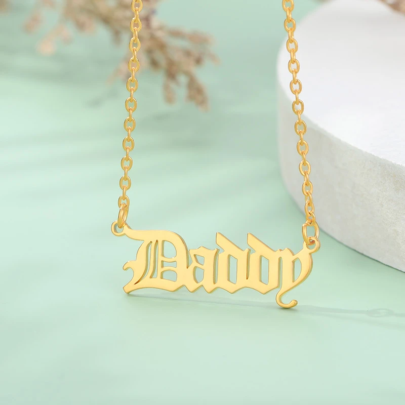 Old English Sweet Greeting Daddy Mama Necklace Gothic Jewelry Name Lisa Amanda Anna Jessica John Sophie Marcia Michelle Necklace Pendant Necklaces Aliexpress