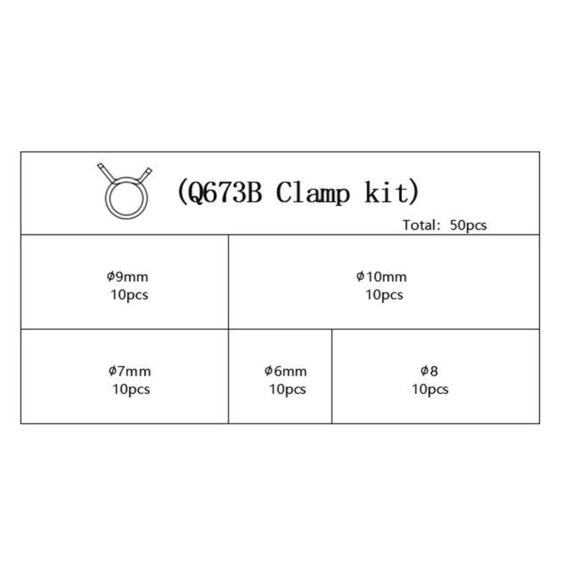 50 шт./компл. 6-10 мм Q673B гибкий шланговый зажим комплект эластичный шланг зажим cpu водяная труба зажим для трубок шланг Металлический фитинг комплект