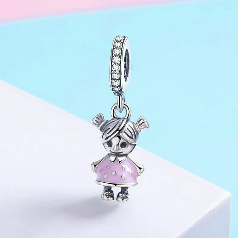 

CodeMonkey Authentic 925 Sterling Silver Little Girl Charms Fit Original Pandoras Bracelet Beads DIY Jewelry For Women CMC543