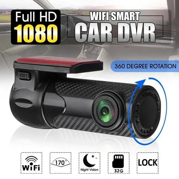 

UK Mini WIFI Dash Cam HD 1080P Car DVR Camera Video Recorder Wide Angle G-sensor