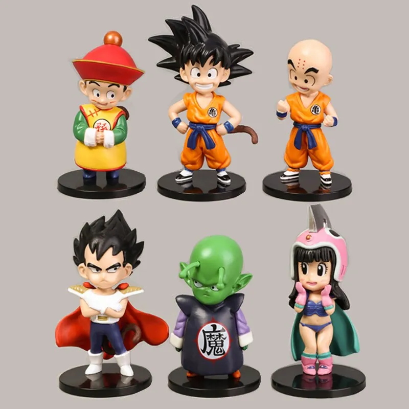 11 см Dragon ball z 6 шт./компл. Son Goku Рисунок ПВХ Аниме фигурки украшение автомобиля Коллекция Модель мультфильм игрушки подарок