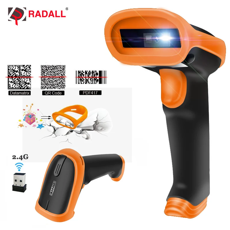 Achat Lecteur de codes à barres sans fil RADALL lecteur de codes à barres filaire lecteur de codes à barres portable 1D 2D QR pour Terminal de point de vente d inventaire
