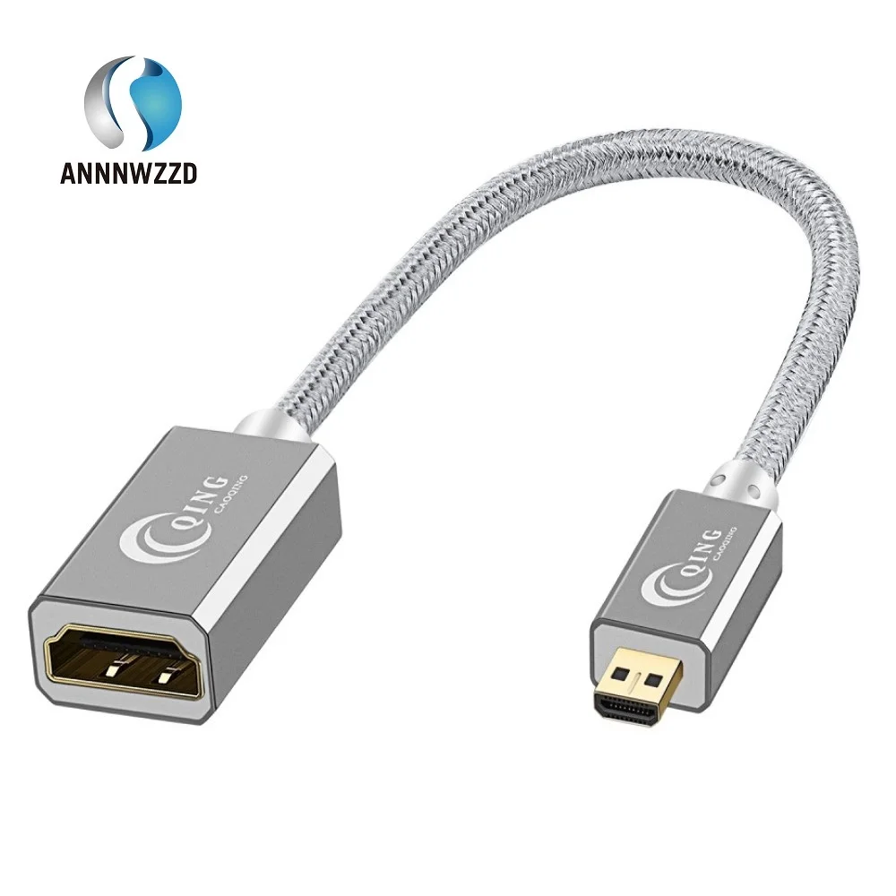 Адаптер Micro HDMI высокоскоростной кабель штекер гнездо Поддержка HD 4K 3D для камер