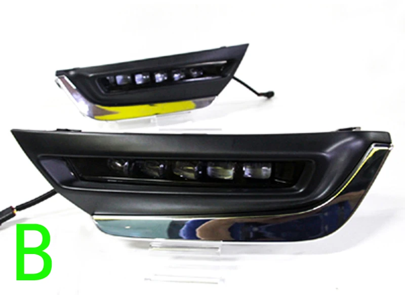 2 шт. для Honda CR-V CRV светодиодный дневные ходовые огни DRL с отверстием для противотуманной фары желтый указатель поворота