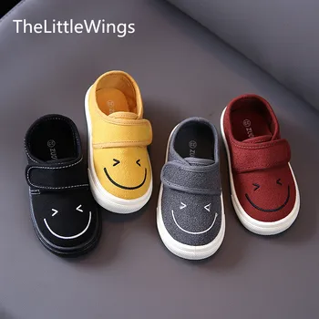 

Cute smiling baby shoes autumn 2020 new boys and girls Korean children's comfortable canvas shoes 0-1-6 years old