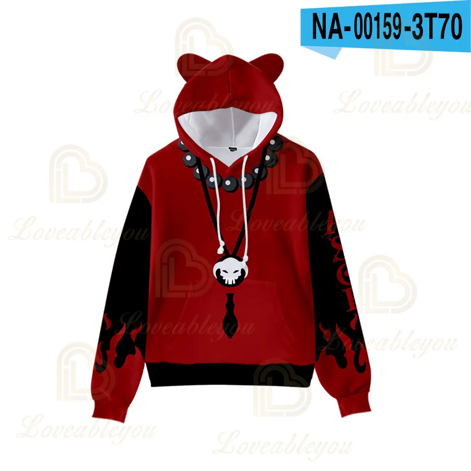 

Anime One Piece Cat Ears Hoodies Men Sweatshirts Women Harajuku Print 3D Hoodes 3-14 T Kids Children Casual Clothing