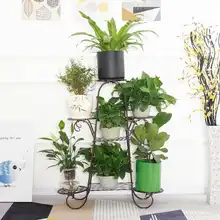 Европейский кованого железа 7 слоев цветок стенд Крытый многоэтажных цветок стойки напольные балкон цветочный горшок завода