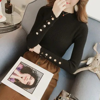 

Autumn and Winter 2020 New pullover Sweaters Women's Korean Small Fresh Long Sleeve T-shirt Slim and Versatile Bottoming Top