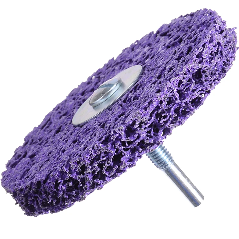New 100mm Purple Cleaning Disc Polishing Wheel + Mandrel CBS Disc Drill 6,000RPM