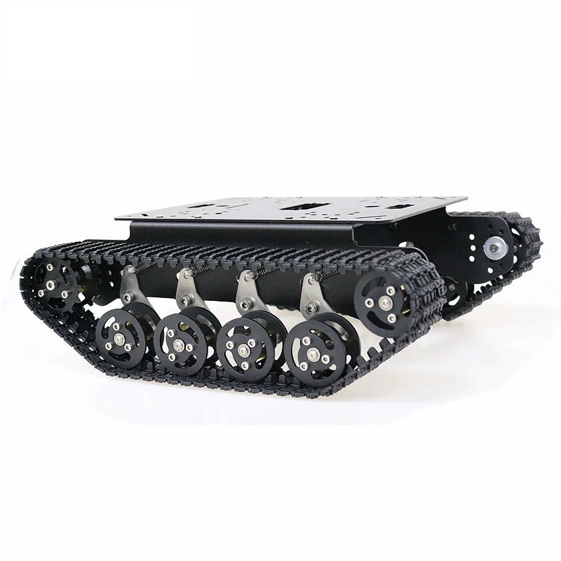 Черный амортизатор металла RC робот танк шасси комплект с мотором постоянного тока гусеничная мобильная платформа для Arduino Uno R3 Raspberry Pi