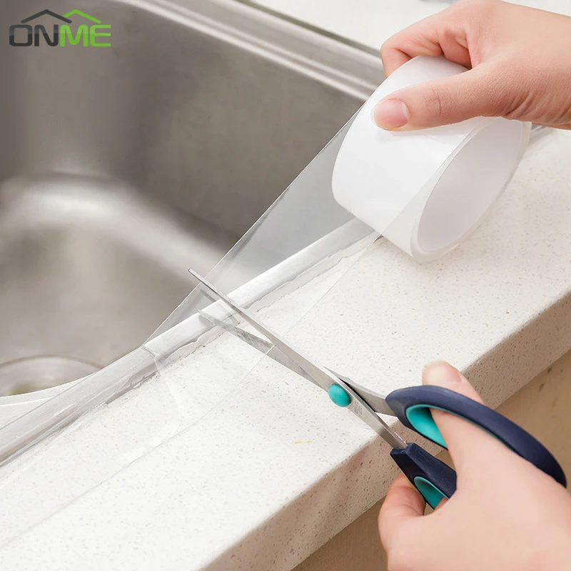 

ONME Kitchen Sink Waterproof Mildew Strong Self-adhesive Transparent Tape Bathroom Toilet Crevice Strip Self-adhesive Pool