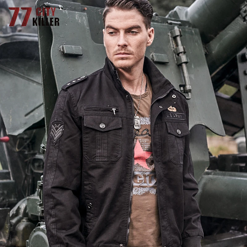 77city Killer Military Bomber Jacket Men Autumn Winter Cotton Tactical ...