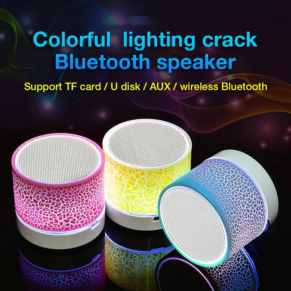

SoundPro Portable Bluetooth LED Speaker Colorful Light Crack Audio Sound Wireless Bluetooth Mini Subwoofer Support TF/U Disk/AUX