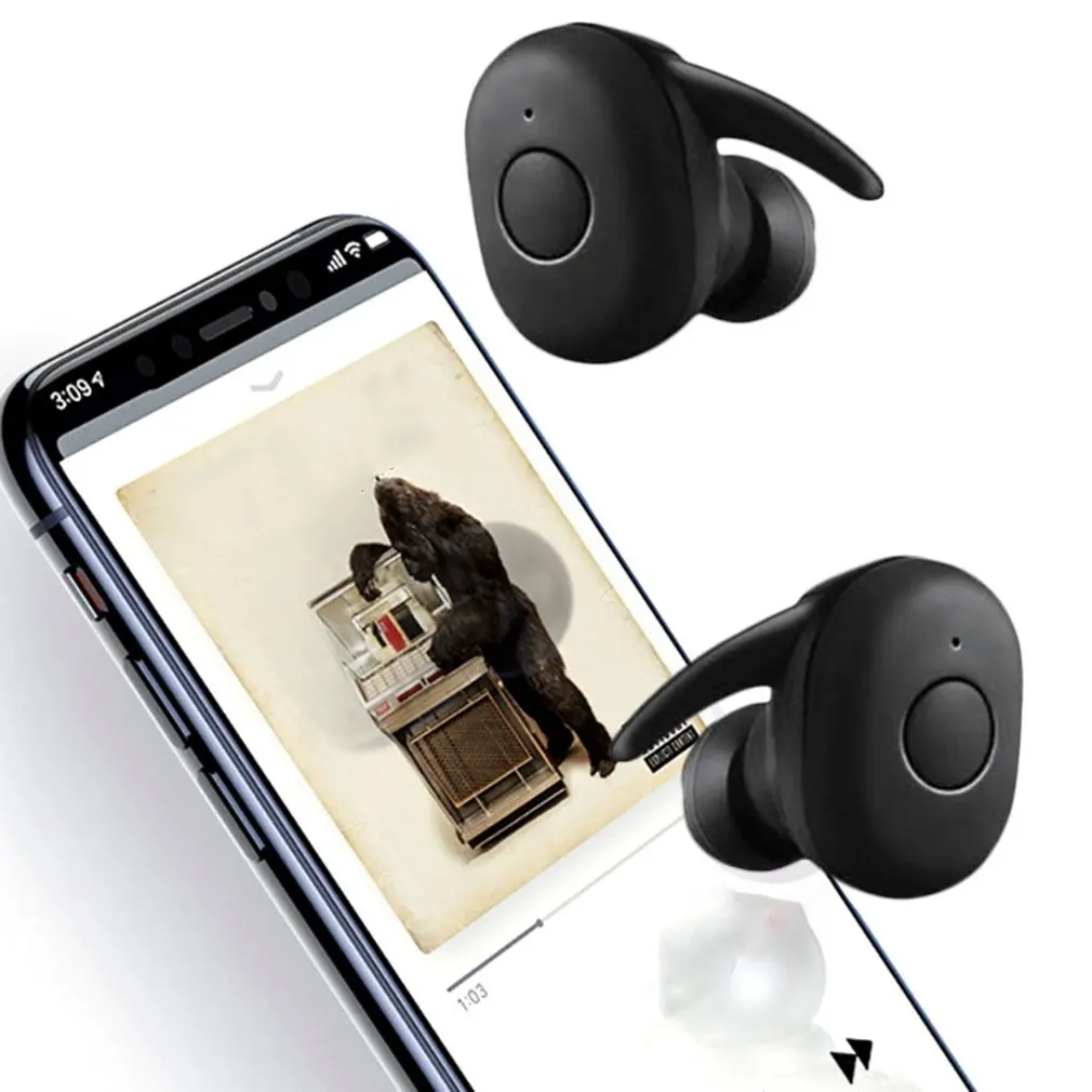 DT-1 Mini Bluetooth Earphone V5.0 True wireless Earbuds Stereo Waterproof Sport wireless earphones with Micphone Charging Box