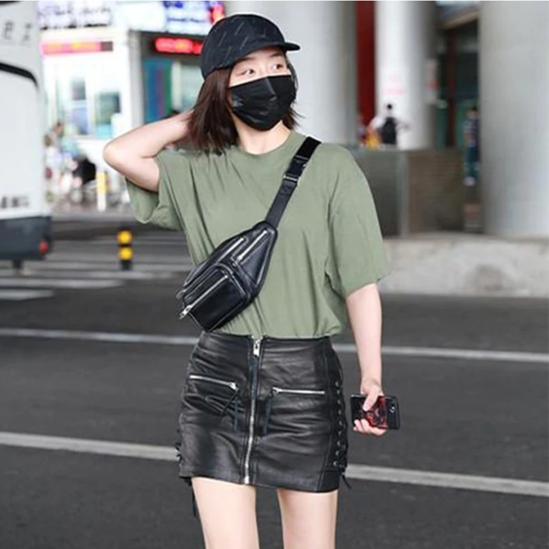 

Men Women Chest Bag Leather Shoulder Messenger Bags Multi Pockets Travel Bag for Female Waterproof Short Trip Chest BagPack