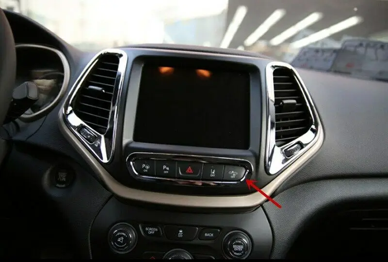 Для Jeep Cherokee KL- хромированная центральная консоль AC кнопка переключения крышка отделка