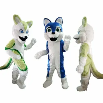 Preise Halloween Lange Pelz Wolf Husky Hund Wolf Fuchs Fursuit Cosplay Party Spiel Kleid Outfits Werbung Karneval Weihnachten Ostern Erwachsene Größe