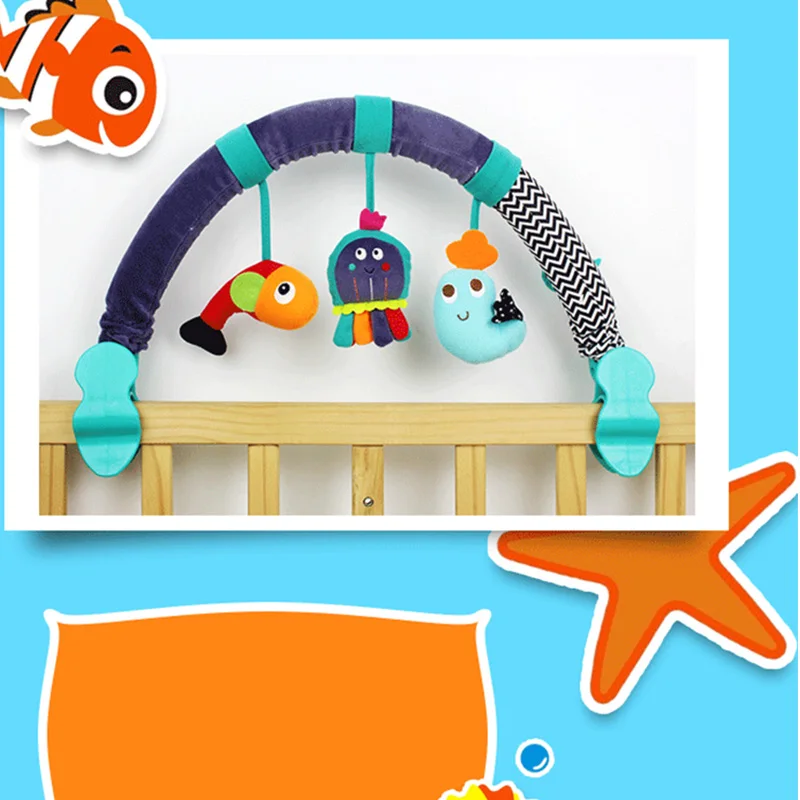 Колыбели погремушка Babyplay детский колокольчик многофункциональная плюшевая игрушечная коляска мобильные подарки Младенческая дорожная арка